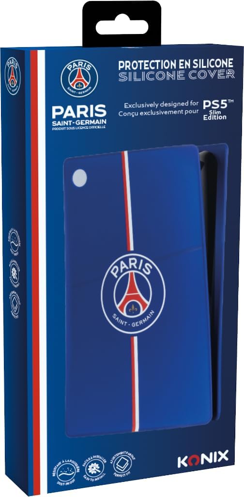 Konix PSG Façade de Protection pour Console PS5 Slim - Silicone - Antichoc - Anti-Rayures - Bleu