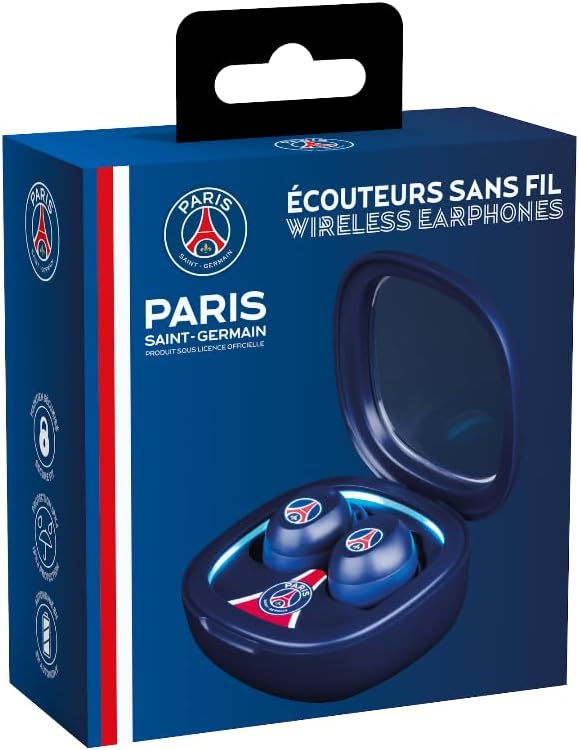 Konix PSG Écouteurs sans Fil pour Smartphones et tablettes - Autonomie 8 h + 15 h boitier - Résistance à l'eau IPX4 - Connexion Bluetooth - Bleu
