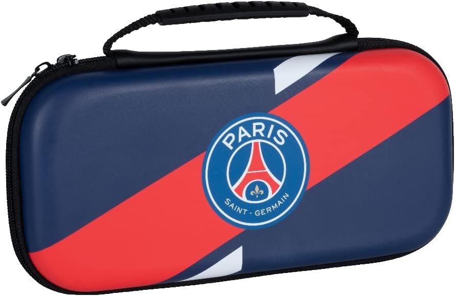 Konix PSG Housse de Protection et Transport pour Consoles Nintendo Switch, Switch Lite et Switch OLED - Rangement 8 Jeux - Bleu Marine et Rouge