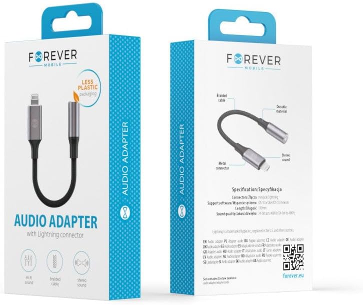 FOREVER Adaptateur Lightning vers Jack 3.5 Audio