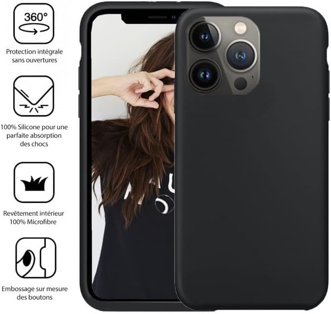 JAYM - Coque Premium Silicone et Microfibre - Renforcé et Ultra Doux - iPhone
