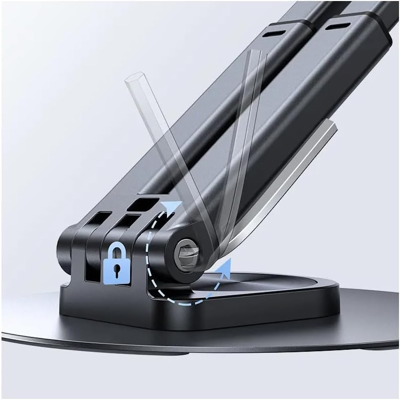 USAMS Support de Bureau Premium Metal Et Aluminium pour Tablettes Et Smartphones (4.7' a 12') - Pliable Et Rotatif 360 - Noir