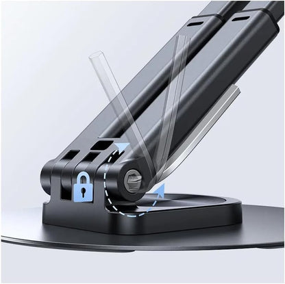 USAMS Support de Bureau Premium Metal Et Aluminium pour Tablettes Et Smartphones (4.7' a 12') - Pliable Et Rotatif 360 - Noir