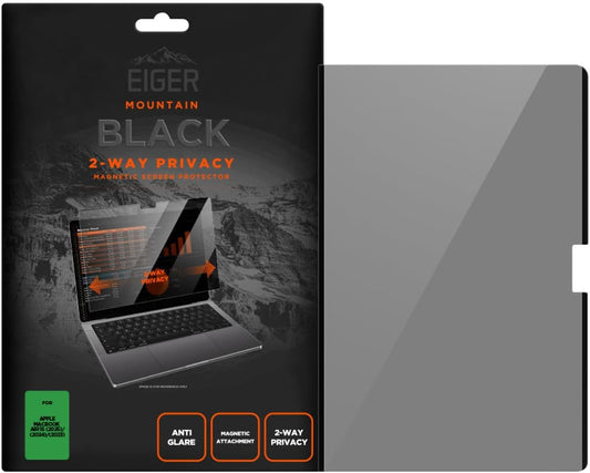 EIGER Mountain Glass - Verre Trempe Premium 2.5d Privacy pour Macbook Air 15 Pouces (2023-2025)