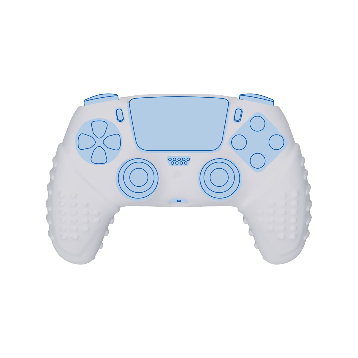 Konix PSG Coque de Protection pour Manette DualSense PS5 - Silicone - Appuie-Pouces - Bleu, Blanc et Rouge