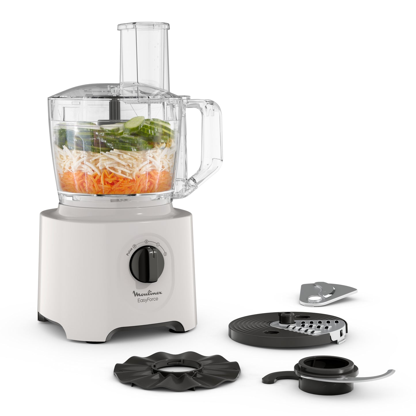 Moulinex FP242B robot de cuisine 800 W Blanc