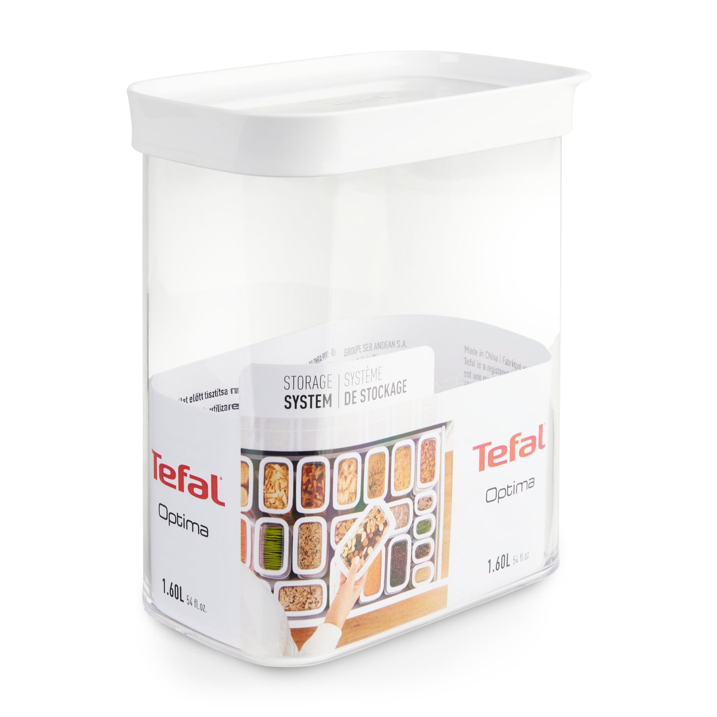 Tefal Optima N1141110 boîte hermétique alimentaire Autres 1,6 L Transparent, Blanc 1 pièce(s)