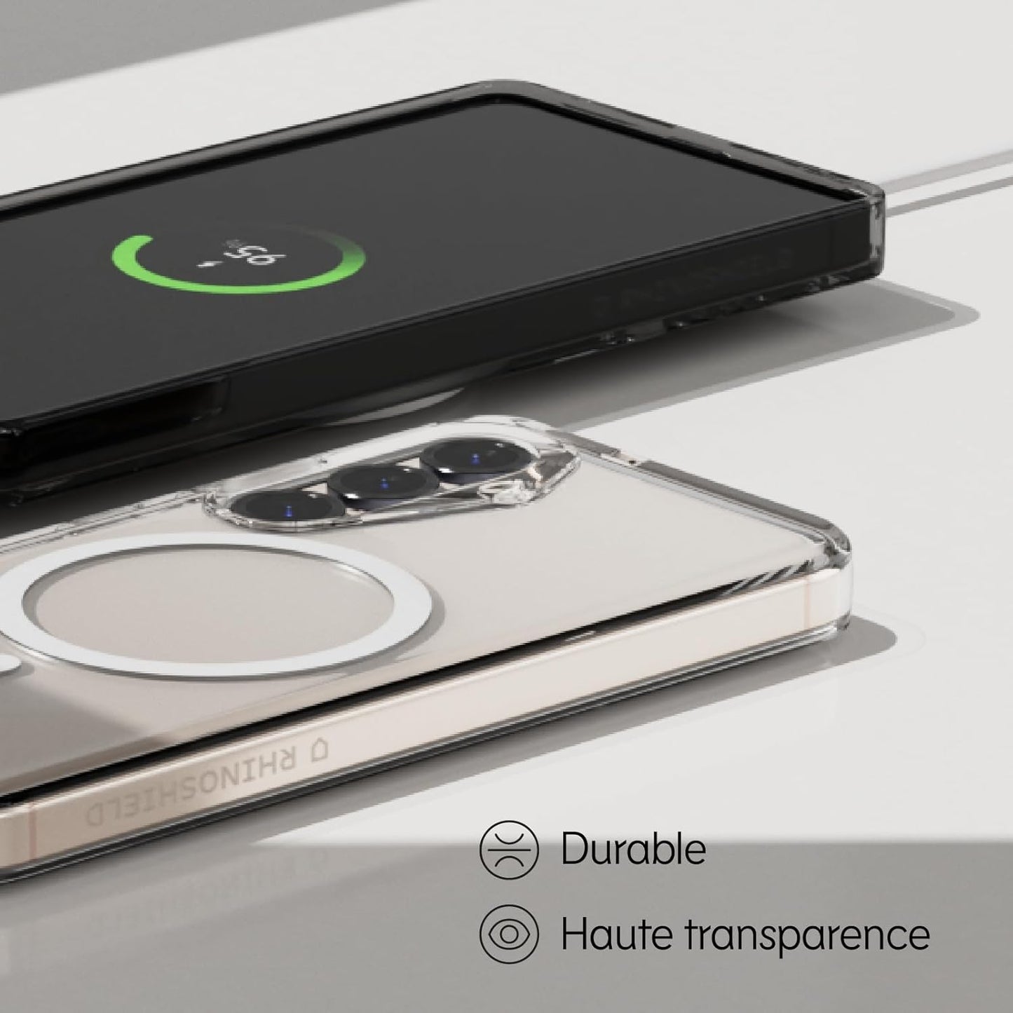 RhinoShield Coque Clear Compatible avec Magsafe pour [Galaxy S25 Ultra] | Force magnétique supérieure, Haute Transparence et résiste au jaunissement.