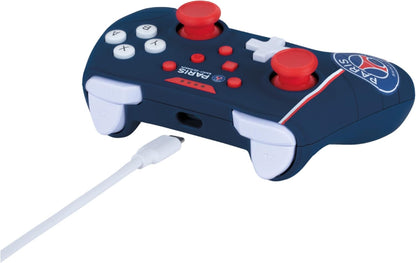 Konix PSG Manette filaire pour Nintendo Switch, Switch OLED et PC - Fonction vibration - Câble 3 m - Bleu, blanc et rouge