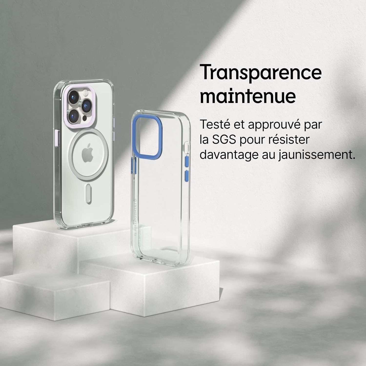 RhinoShield Coque Clear Compatible avec Magsafe pour [iPhone 12/12 Pro] | Force magnétique supérieure, Haute Transparence et résiste au jaunissement. Personnalisable - Contour objectifs Photo Noir