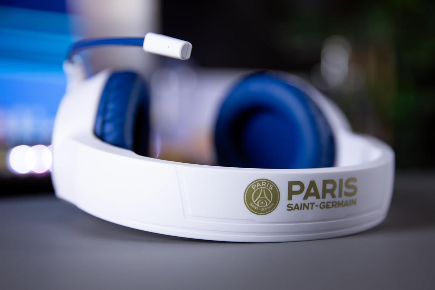 Konix PSG Casque Gaming Filaire pour PC, PS4, PS5, Switch, Xbox One et Series X|S - Microphone 45° - Câble 1,5 m - Prise Jack 3,5 mm - Blanc et Bleu