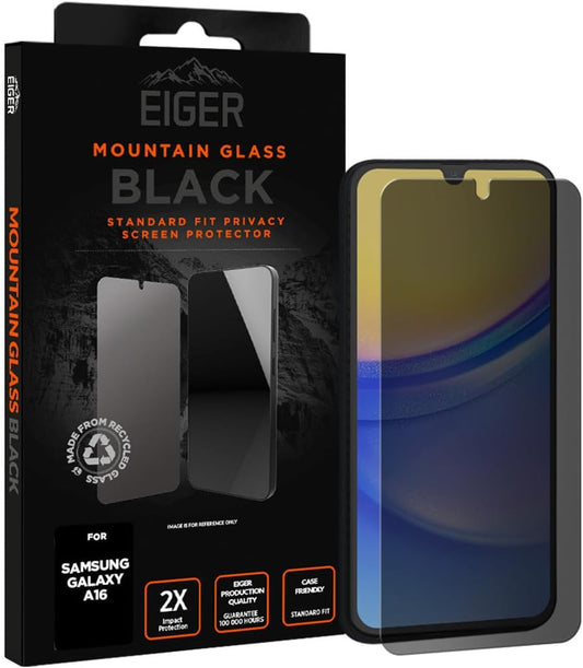EIGER Mountain Glass - Verre Trempe Premium 2.5d Privacy pour Samsung Galaxy A16 4g / 5g