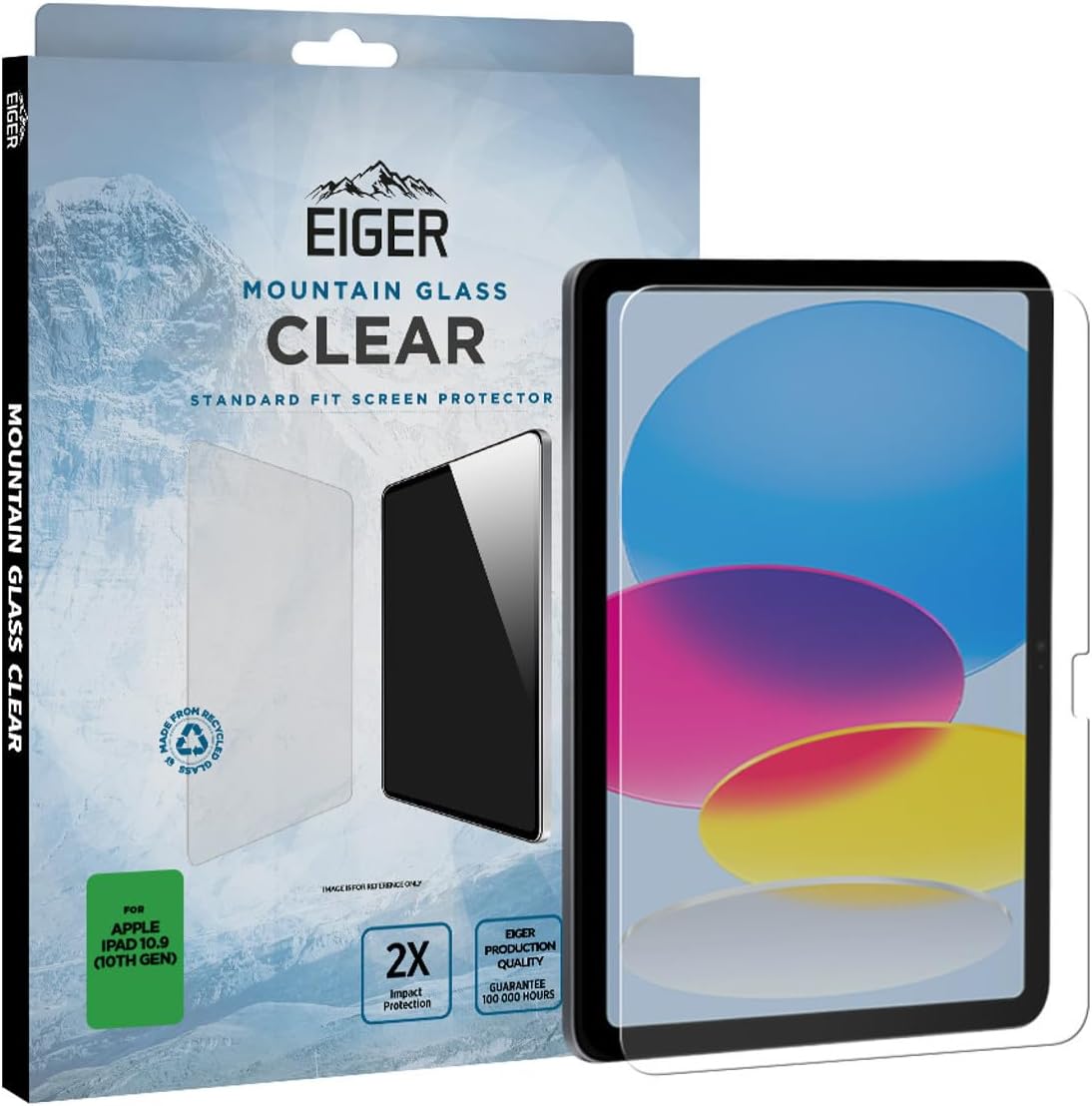 EIGER Verre Trempe Premium Asahi 2.5d pour Apple Ipad 10,09 (2022-2023)