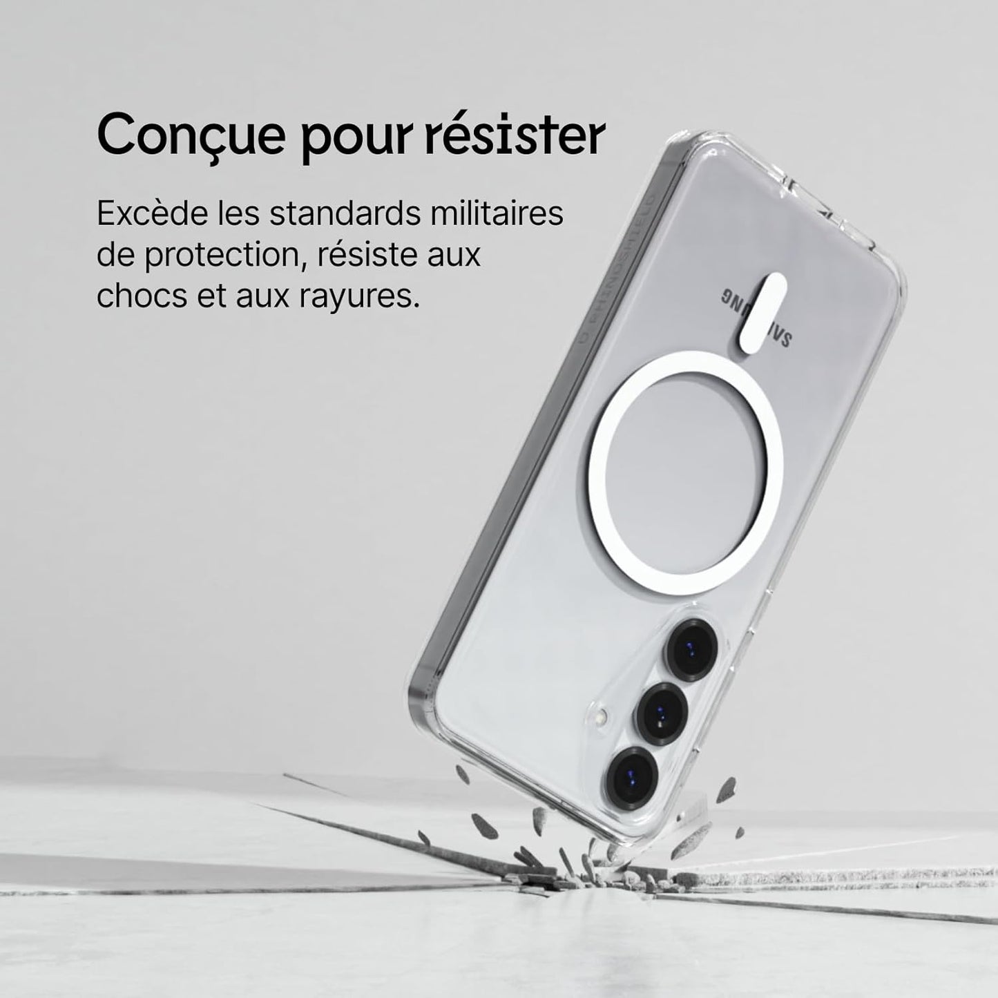 RhinoShield Coque Clear Compatible avec Magsafe pour [Galaxy S25 Ultra] | Force magnétique supérieure, Haute Transparence et résiste au jaunissement.