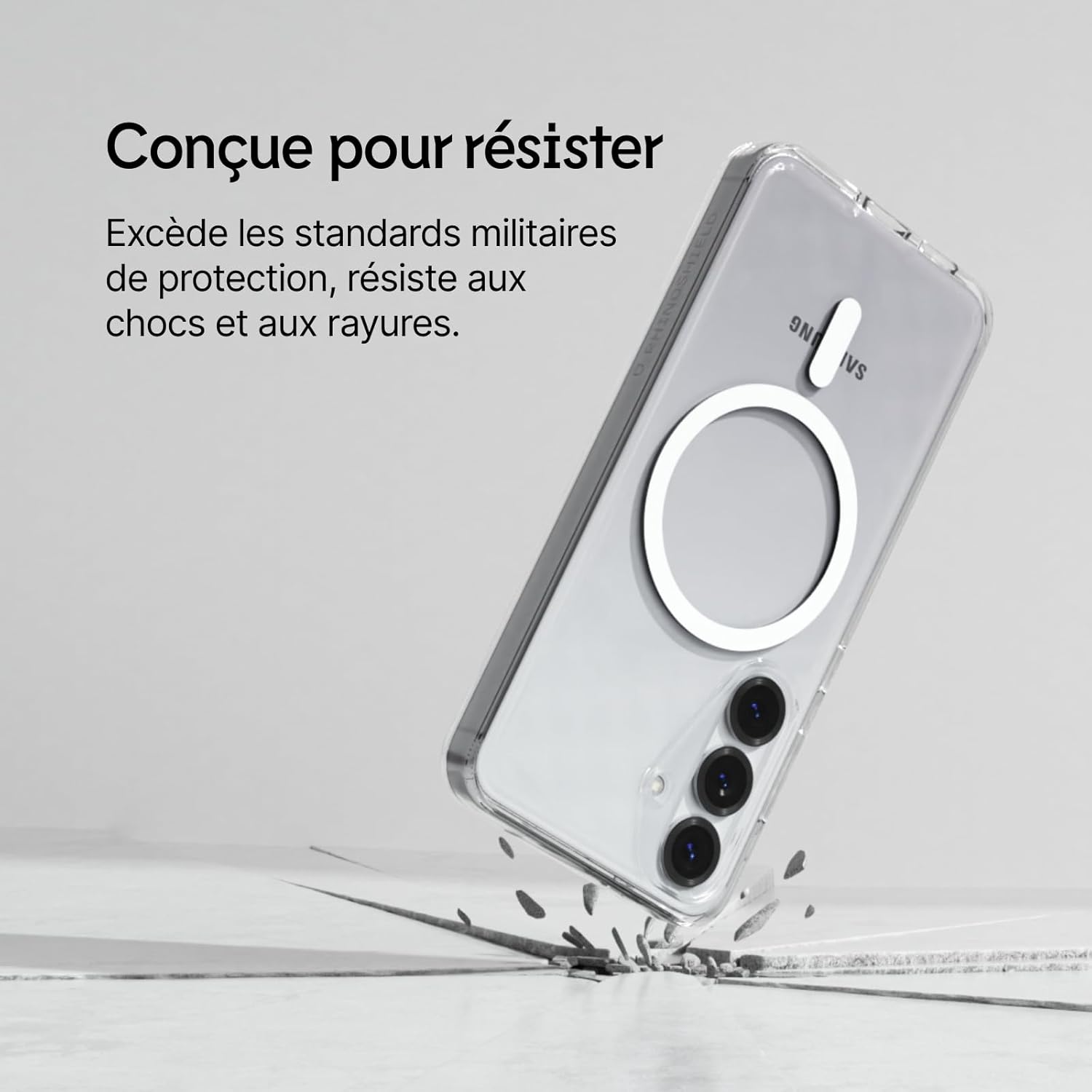 RhinoShield Coque Clear Compatible avec Magsafe pour [Galaxy S25 Ultra] | Force magnétique supérieure, Haute Transparence et résiste au jaunissement.