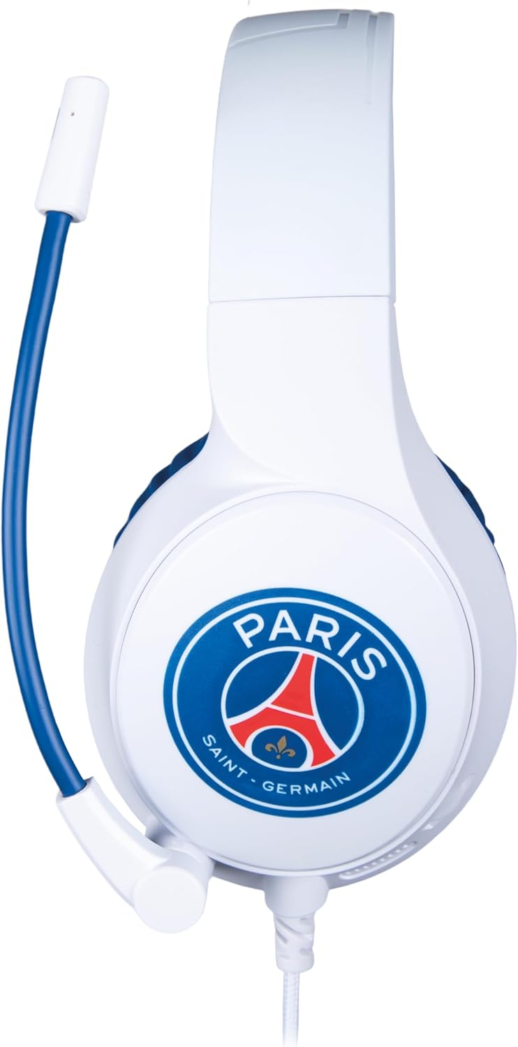 Konix PSG Casque Gaming Filaire pour PC, PS4, PS5, Switch, Xbox One et Series X|S - Microphone 45° - Câble 1,5 m - Prise Jack 3,5 mm - Blanc et Bleu