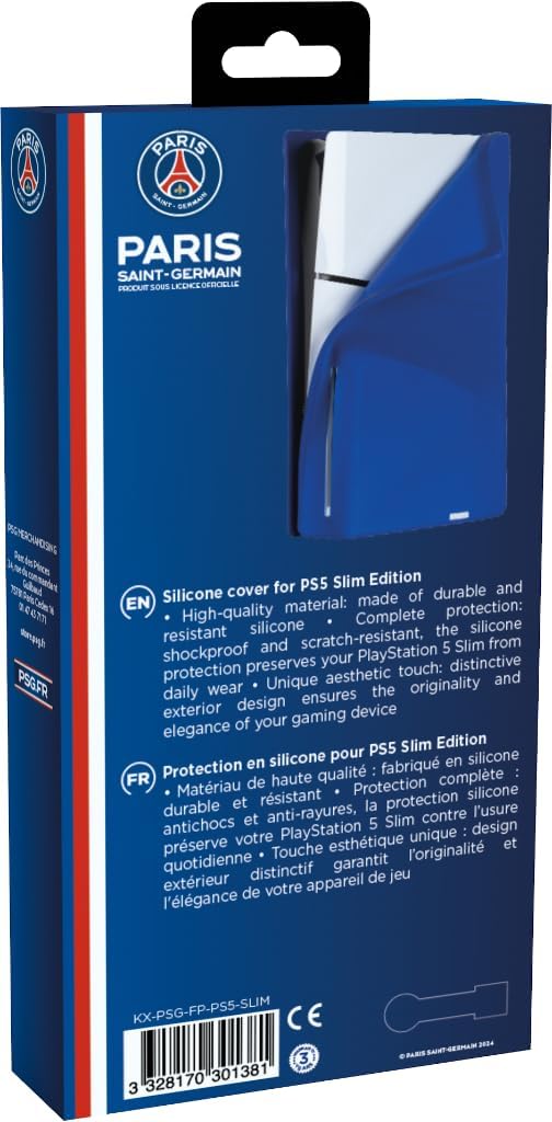 Konix PSG Façade de Protection pour Console PS5 Slim - Silicone - Antichoc - Anti-Rayures - Bleu