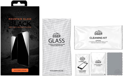 EIGER Mountain Glass - Verre Trempe Premium 2.5d Privacy pour Apple Iphone 16 Pro Max