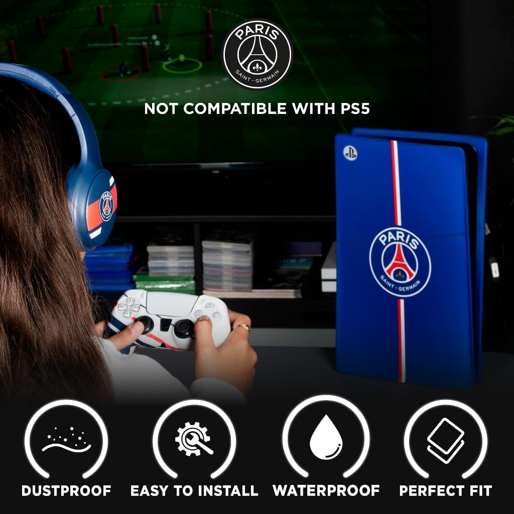 Konix PSG Façade de Protection pour Console PS5 Slim - Silicone - Antichoc - Anti-Rayures - Bleu