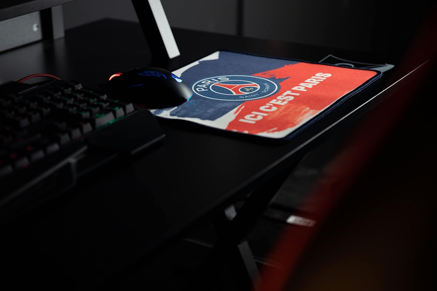 Konix PSG Tapis de Souris Gaming 32 x 27 cm - Surface en Silicone 3D Ultra Fine - Base antidérapante - Motif Ici C'est Paris