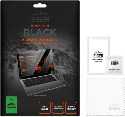 EIGER Mountain Glass - Verre Trempe Premium 2.5d Privacy pour Macbook Pro 16 Pouces (2021/2025)
