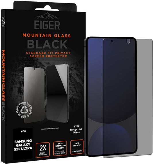 EIGER Mountain Glass - Verre Trempe Premium 2.5d Privacy pour Samsung Galaxy S25 Ultra