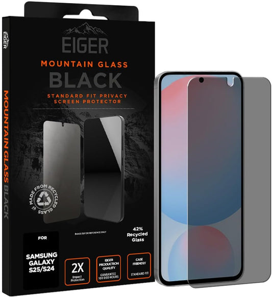EIGER Mountain Glass - Verre Trempe Premium 2.5d Privacy pour Samsung Galaxy S24 / S25
