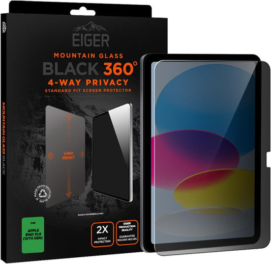 EIGER Mountain Glass - Verre Trempe Premium 2.5d Privacy pour iPad 10,9 Pouces / 11 Pouces