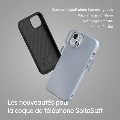 RhinoShield SolidSuit Coque Compatible avec [iPhone 16 Pro] | Design Fin Absorbant Les Chocs, Finition Mate Premium, découpe Bouton contrôle caméra - Noir