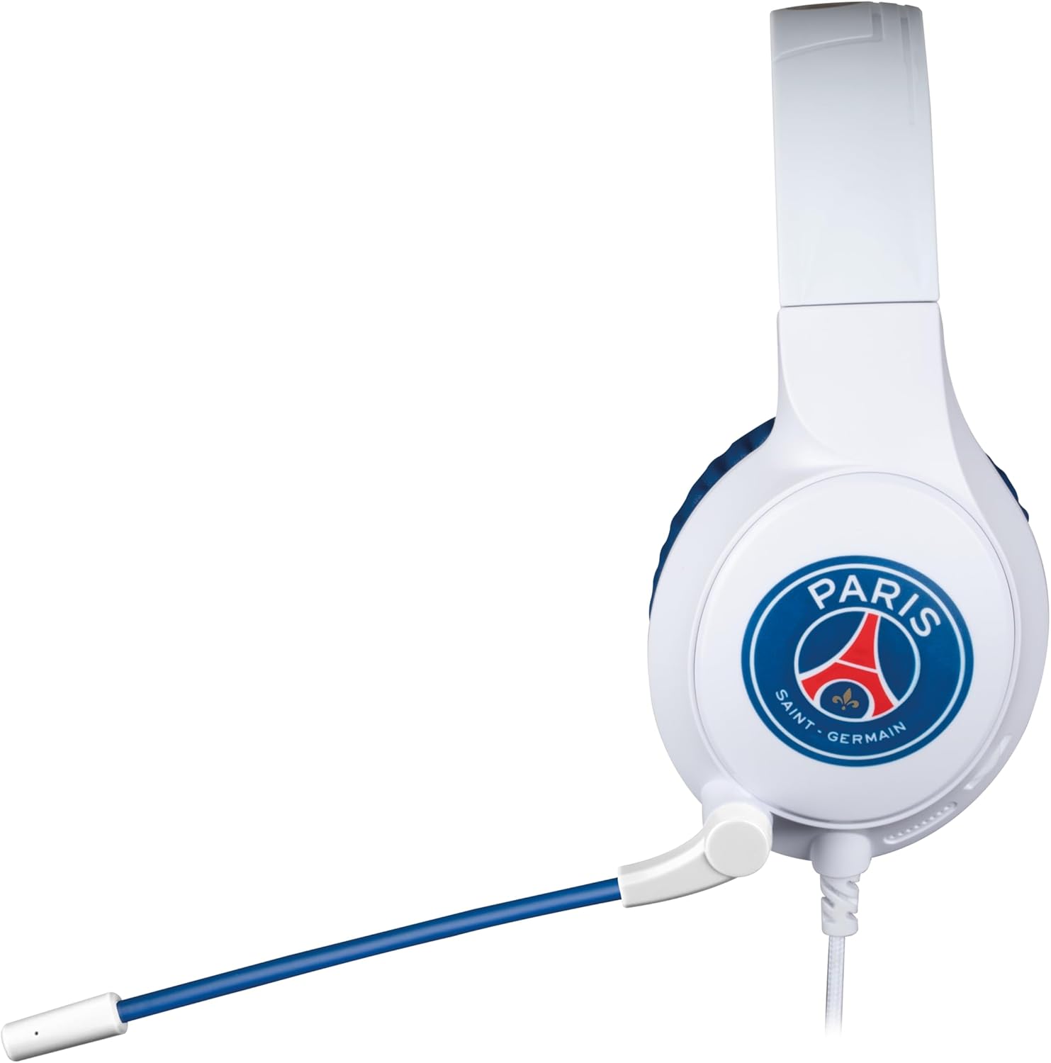 Konix PSG Casque Gaming Filaire pour PC, PS4, PS5, Switch, Xbox One et Series X|S - Microphone 45° - Câble 1,5 m - Prise Jack 3,5 mm - Blanc et Bleu