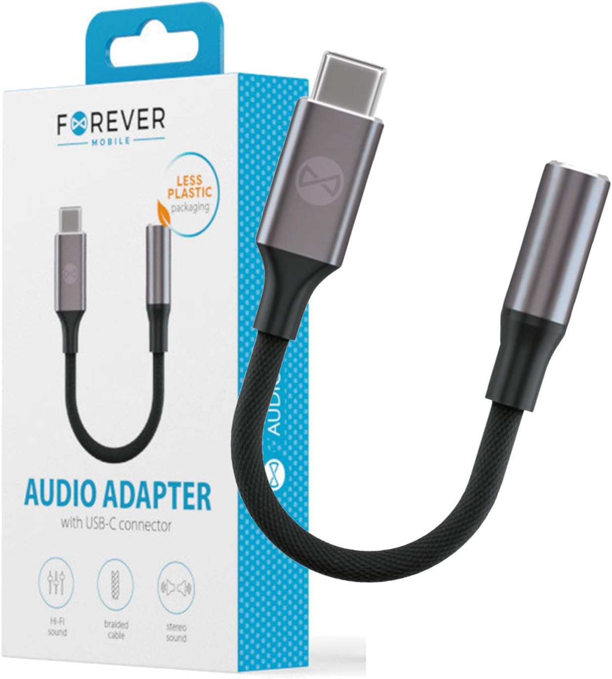 FOREVER Adaptateur USB-c Male vers Jack 3.5 Femelle Audio