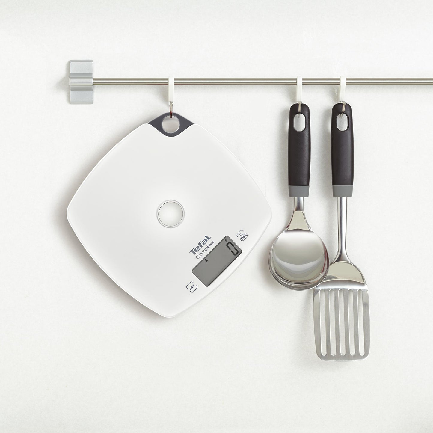 Tefal Compliss Blanc Comptoir Carré Balance de ménage électronique