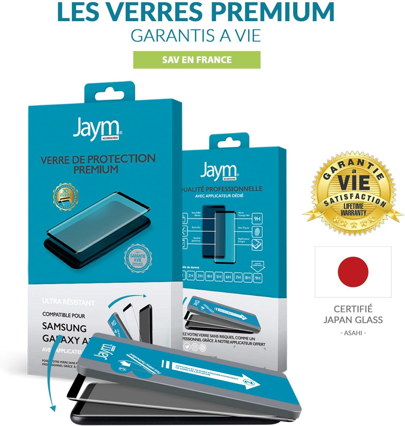 JAYM - Verre de Protection Premium pour Samsung Galaxy S21 - Incurvé 3D avec Contour Noir - Garanti à Vie Renforcé 9H Ultra Résistant Compatible Fonction Sonic Sensor - Applicateur sur Mesure Inclus