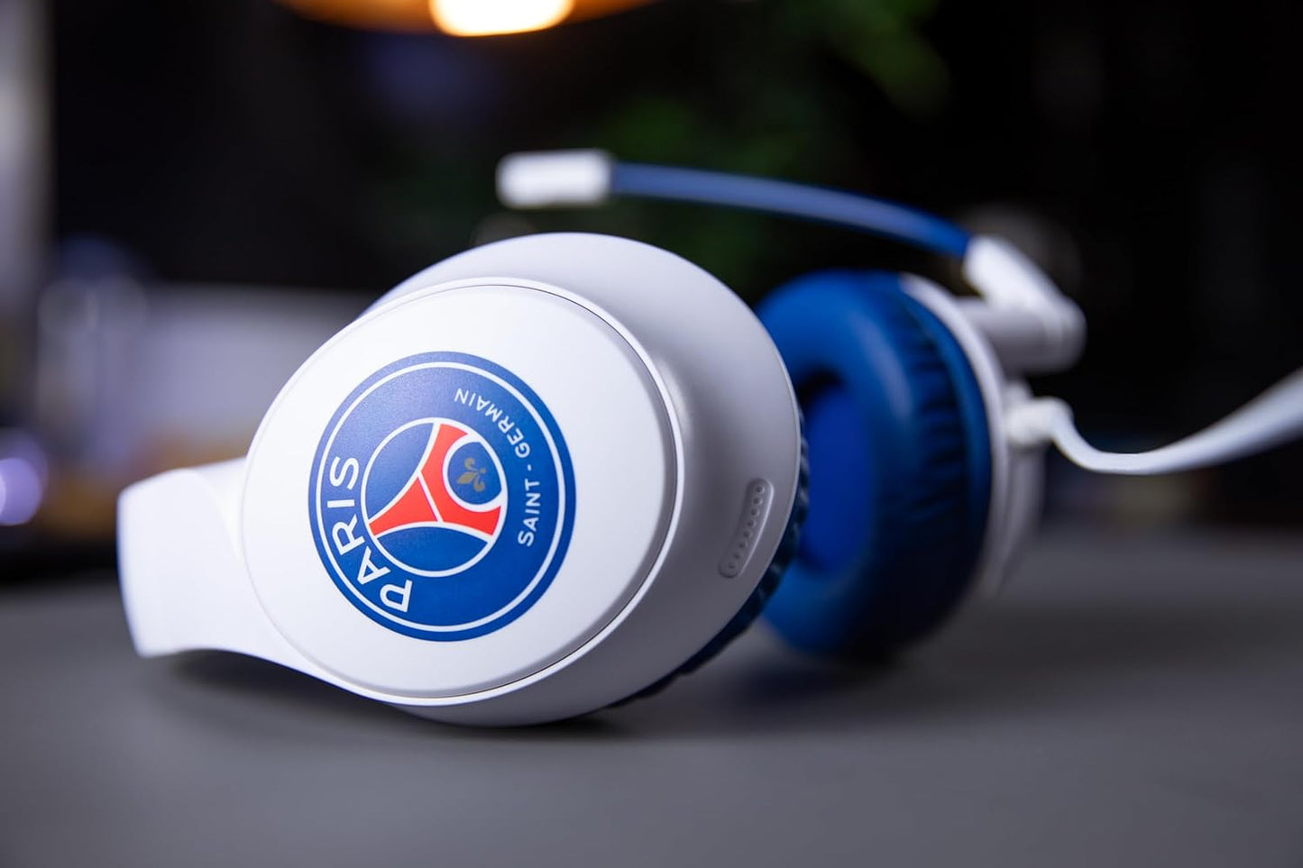 Konix PSG Casque Gaming Filaire pour PC, PS4, PS5, Switch, Xbox One et Series X|S - Microphone 45° - Câble 1,5 m - Prise Jack 3,5 mm - Blanc et Bleu