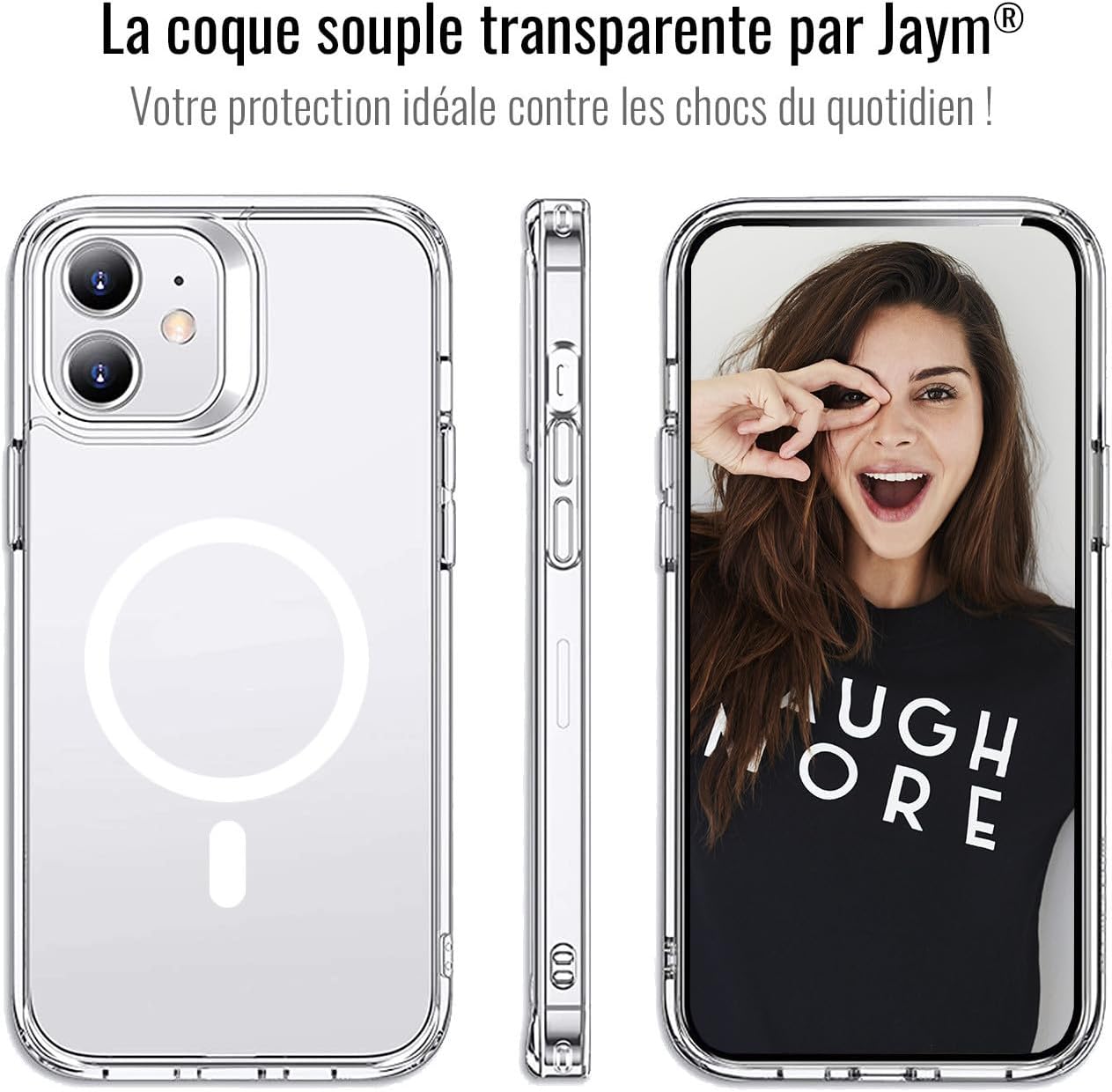 JAYM - Coque Souple Transparente Compatible avec [ iPhone 16e ] - Souple et résistante - Traitement Anti-jaunissement - Anti-Bulles