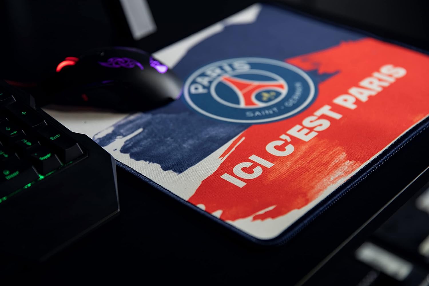 Konix PSG Tapis de Souris Gaming 32 x 27 cm - Surface en Silicone 3D Ultra Fine - Base antidérapante - Motif Ici C'est Paris
