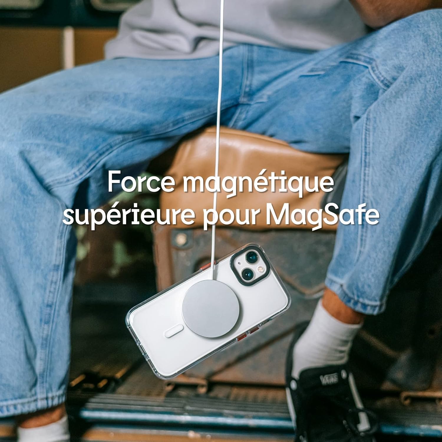 RhinoShield Coque Clear Compatible avec Magsafe pour [iPhone 12/12 Pro] | Force magnétique supérieure, Haute Transparence et résiste au jaunissement. Personnalisable - Contour objectifs Photo Noir