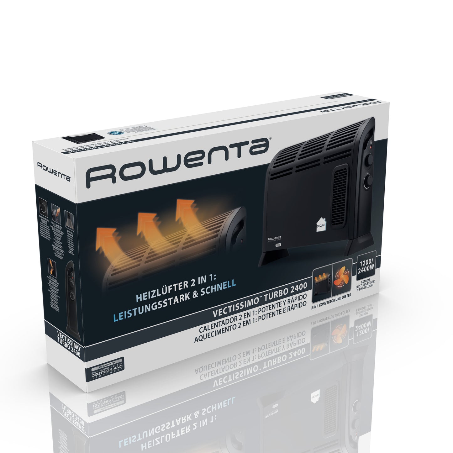 Rowenta Convector Vectissimo II CO3035 Intérieure Noir 2400 W Chauffage électrique à convecteur