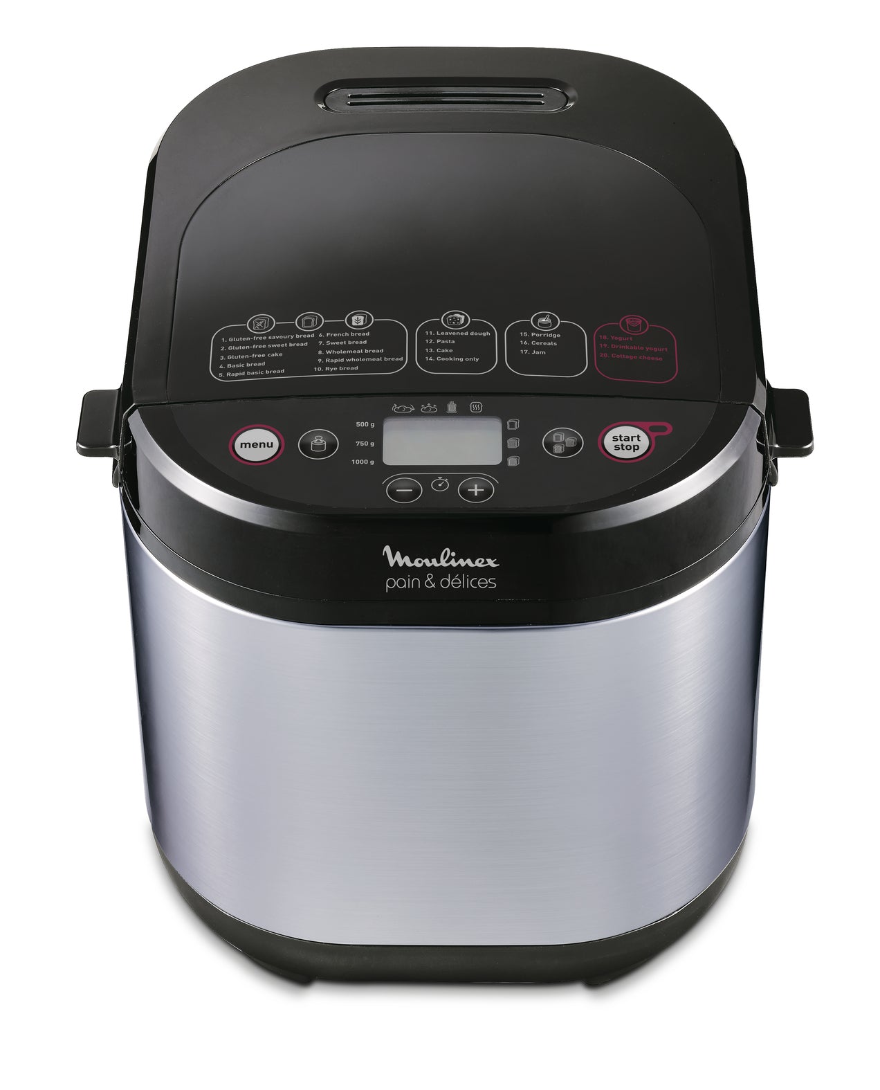 Moulinex OW240E machine à pain 720 W Noir, Acier inoxydable