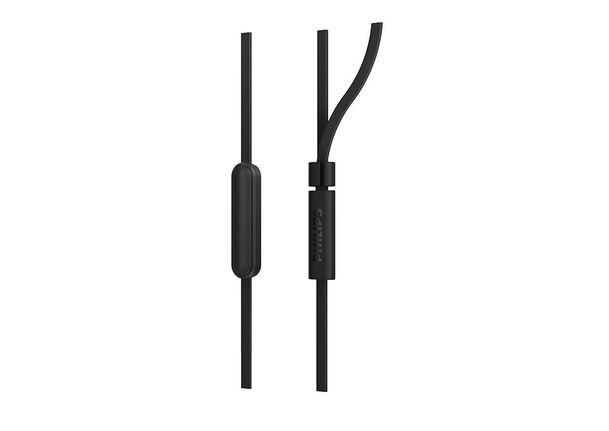 Philips TAE1105BK/00 écouteur/casque Avec fil Ecouteurs Appels/Musique Noir