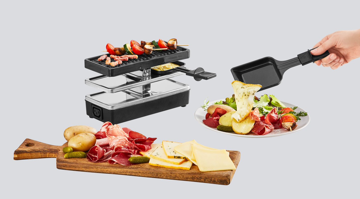 Tefal RE2308 raclette 2 personne(s) 400 W Noir, Argent