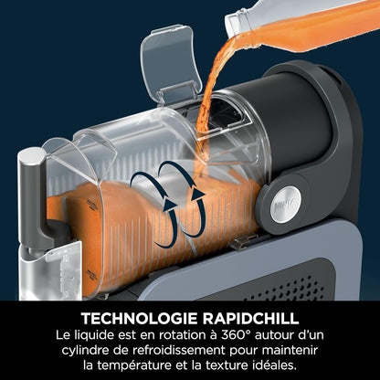 Ninja SLUSHi Machine à boissons glacées, granités, cocktails, frappés, milkshakes et jus glacés, vu on TikTok, sans glace ni préparation requises, capacité 1,9 l, bleu et gris FS301EU