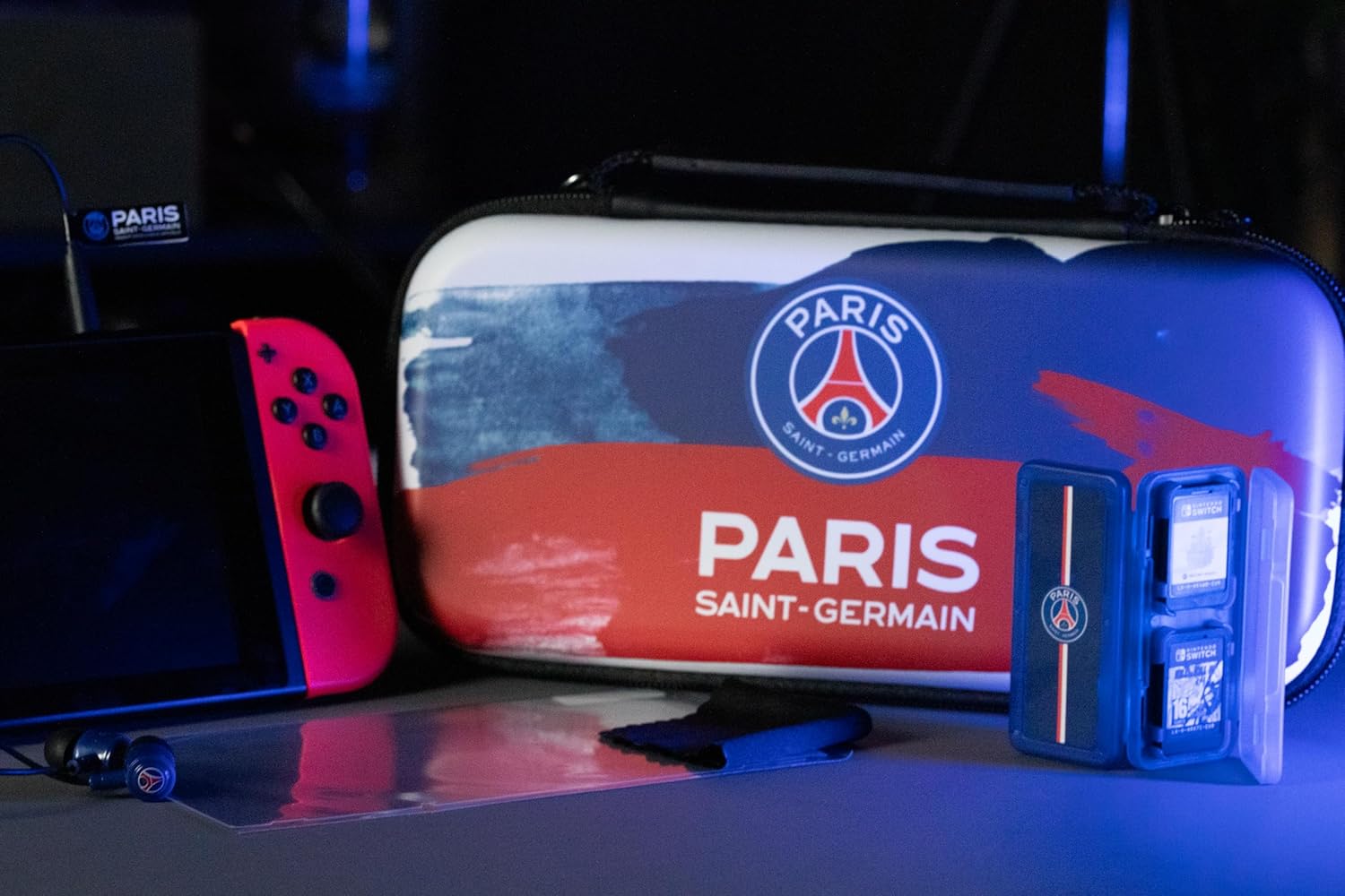 Konix PSG Pack d'accessoires Gaming Starter Kit Nintendo Switch, Switch Lite et Switch OLED - Housse - Verre trempé - Boîtier Jeux - Écouteurs