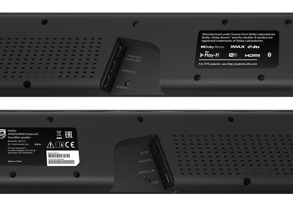 Philips Barre de son 7.1.2 avec caisson de basses sans fil