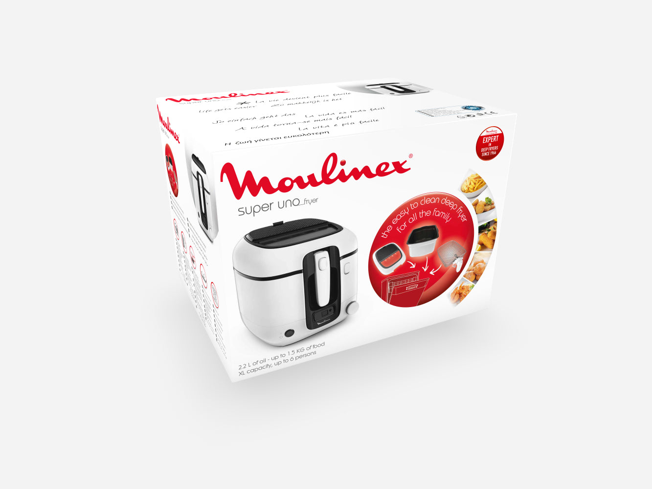 Moulinex Super Uno AM314010 friteuse Unique 2,2 L Autonome 1800 W Blanc
