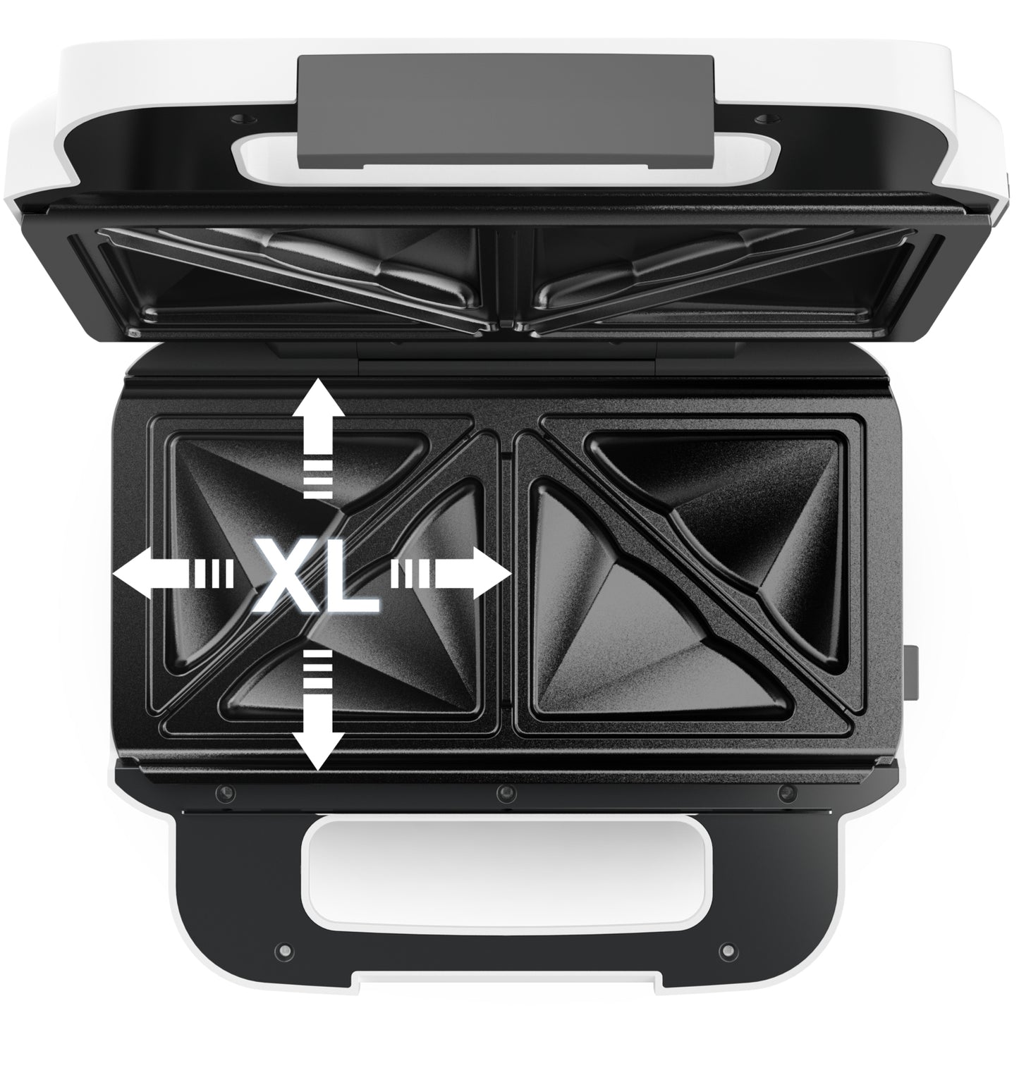 Tefal Snack XL SW7011 gaufrier et appareil à croque-monsieur 850 W Blanc, Acier inoxydable