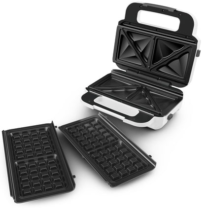 Tefal Snack XL SW7011 gaufrier et appareil à croque-monsieur 850 W Blanc, Acier inoxydable