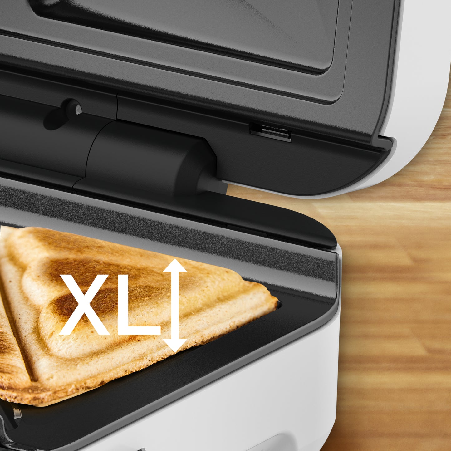 Tefal Snack XL SW7011 gaufrier et appareil à croque-monsieur 850 W Blanc, Acier inoxydable