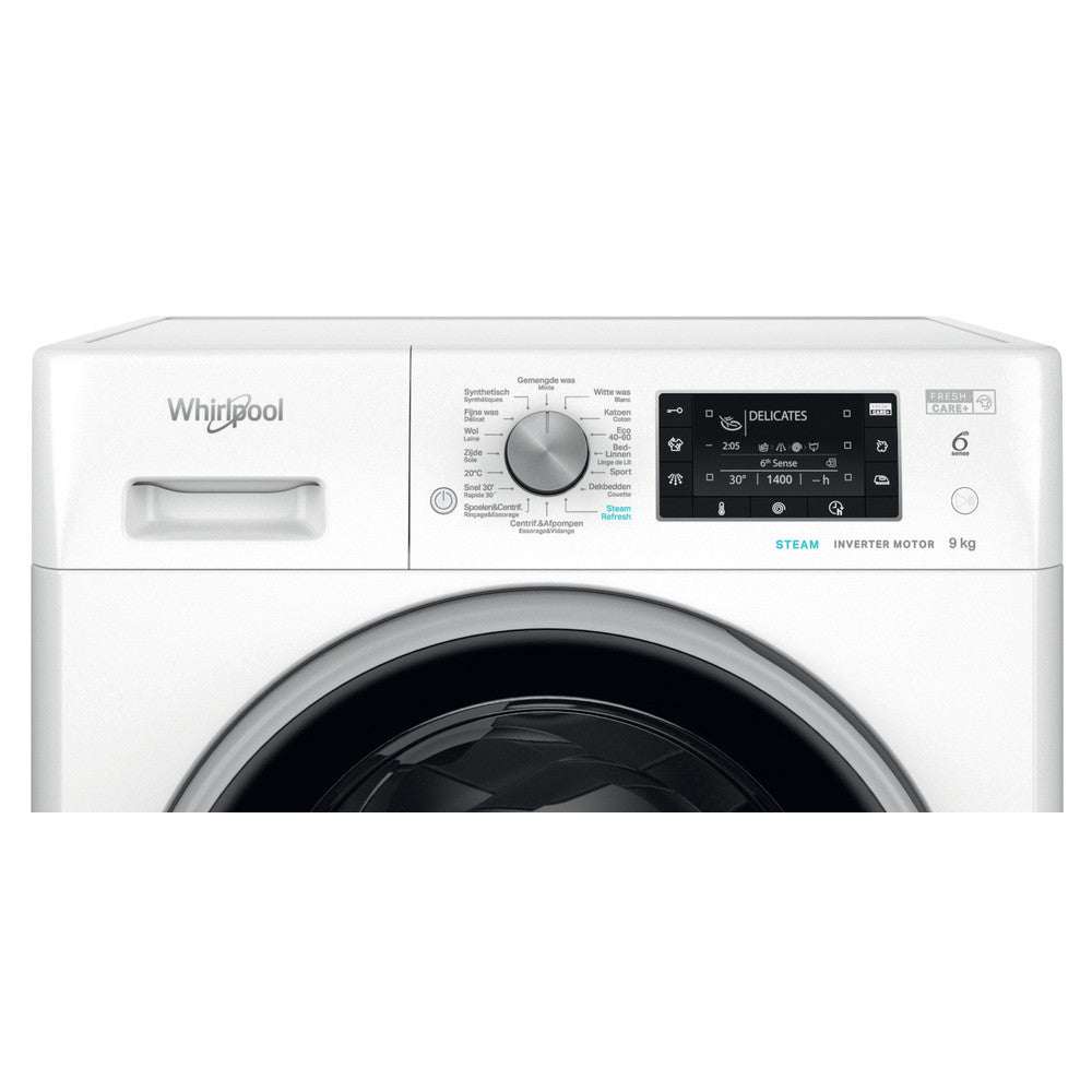 Whirlpool FreshCare FFD 9489E BSV BE machine à laver Charge avant 9 kg 1400 tr/min Blanc