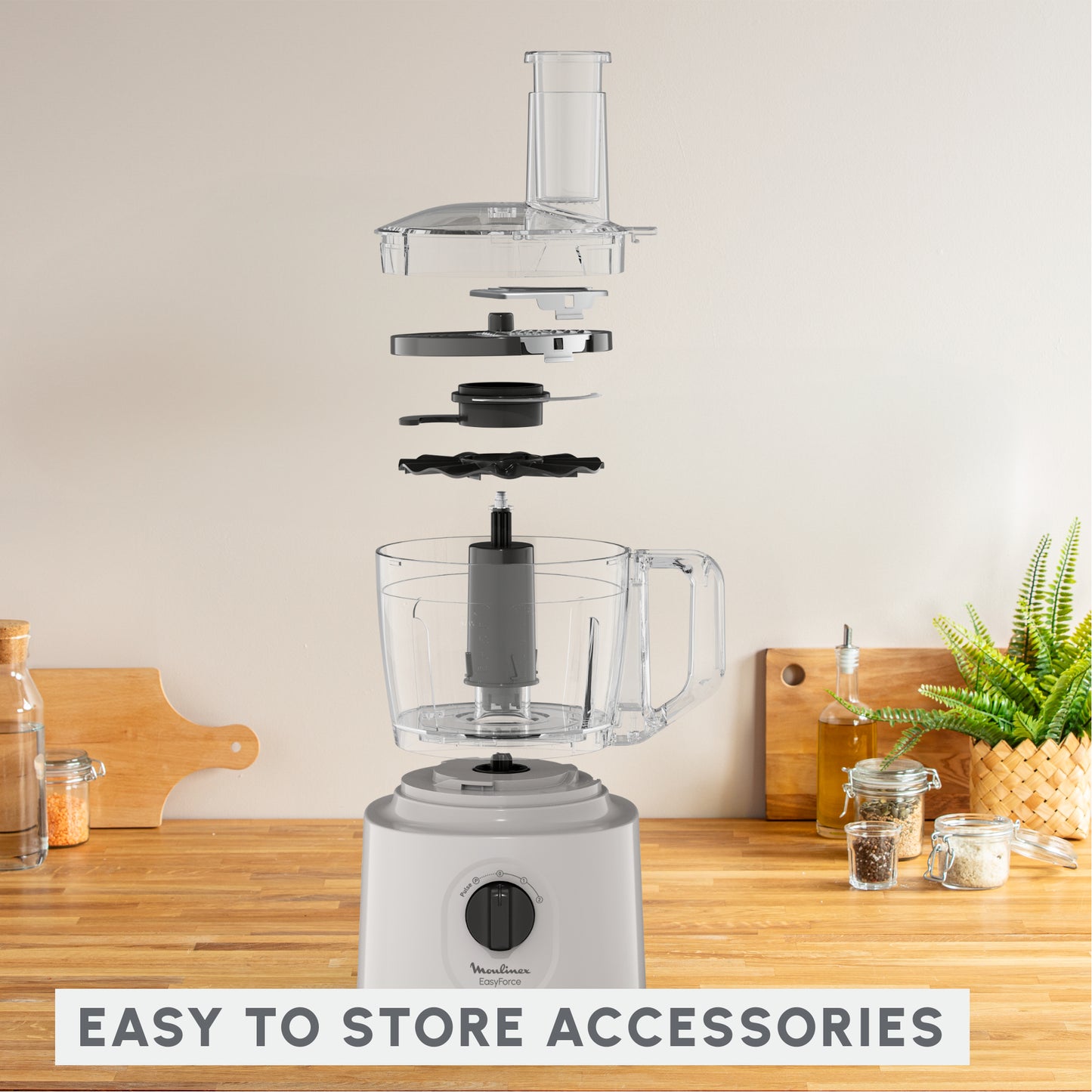 Moulinex FP242B robot de cuisine 800 W Blanc